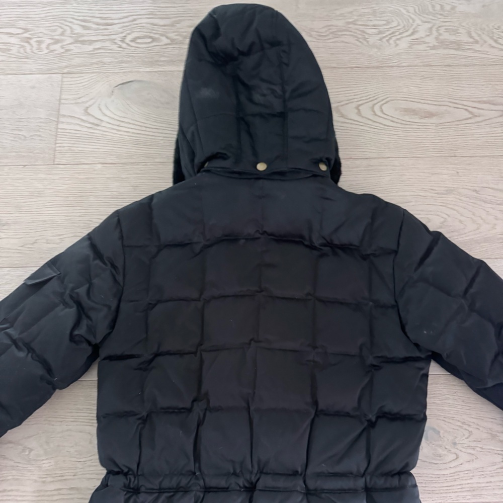 Larry Levine warm puffer jacket with faux fur trim on hood size S - Picture 8 of 10